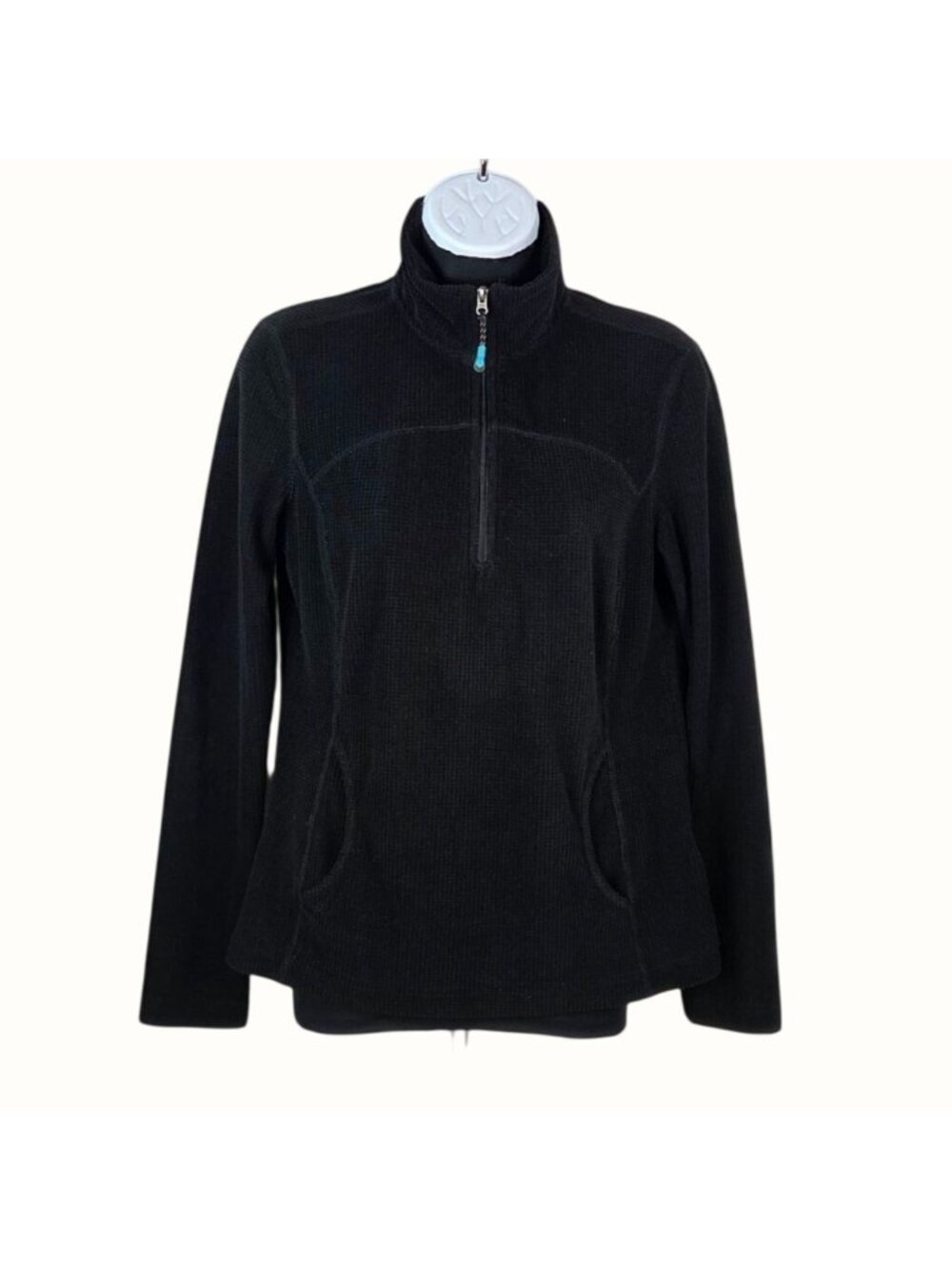 Tangerine Ladies Small Black 1/4 Zip Pullover Fleece Jacket Stretchy  Pockets